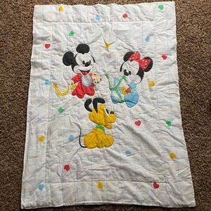 Vintage Disney baby Mickey crib blanket!
